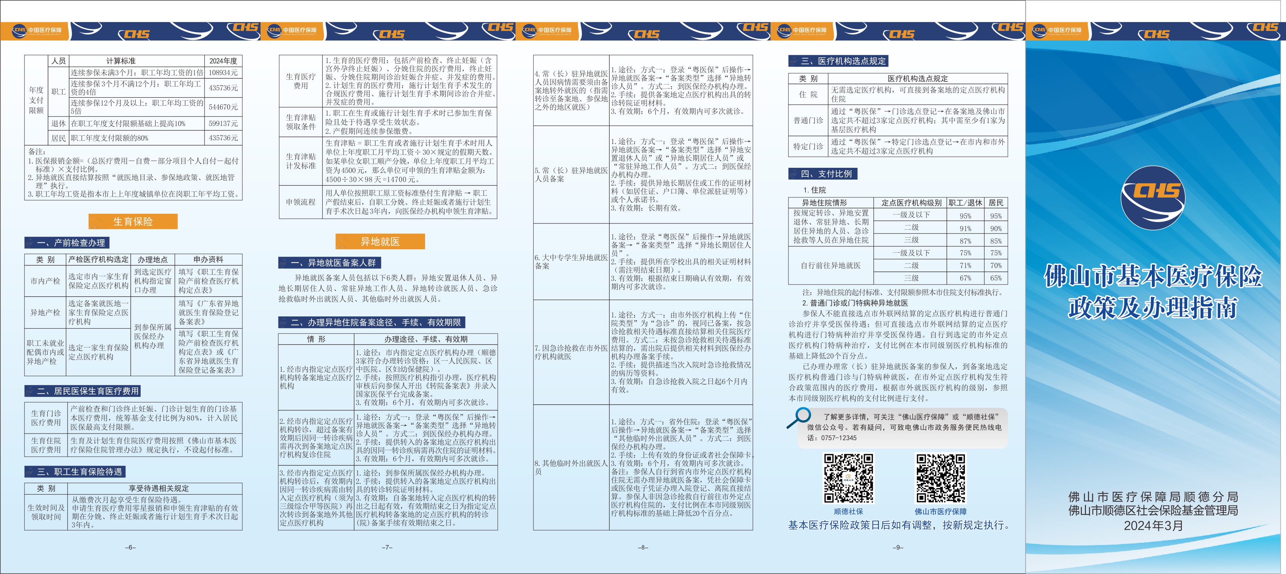 佛山市基本医疗保险政策及办理指南（正面）